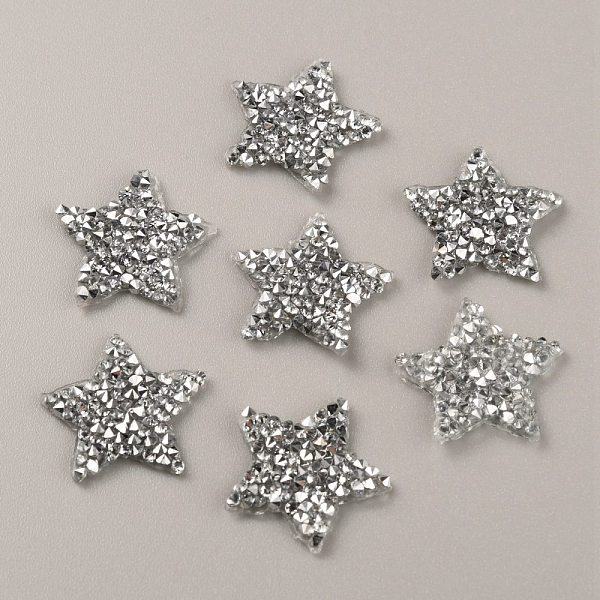 

PandaHall Star Hotfix Rhinestone, Resin Rhinestone, Costume Accessories, Sewing Craft Decoration, Crystal, 20~21x20~21x2mm Resin Rhinestone..., Silver
