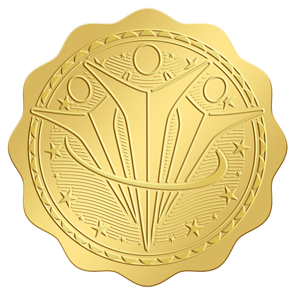 

PandaHall Self Adhesive Gold Foil Embossed Stickers, Medal Decoration Sticker, Human Pattern, 50x50mm Metal Human Gold