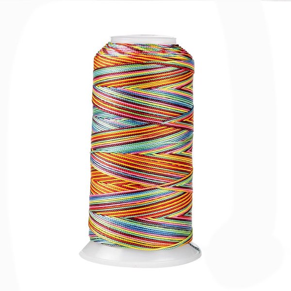 

PandaHall Segment Dyed Round Polyester Sewing Thread, for Hand & Machine Sewing, Tassel Embroidery, Colorful, 3-Ply 0.2mm, about 1000m/roll...