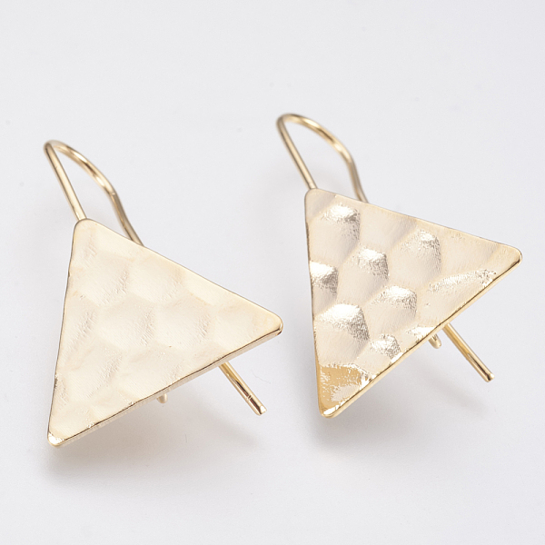 

PandaHall Brass Earring Hooks, with Horizontal Loop, Triangle, Nickel Free, Real 18K Gold Plated, 28x20mm, Hole: 2mm, 18 Gauge, Pin: 1mm...