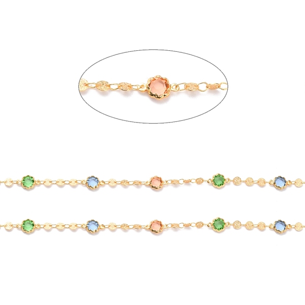 

PandaHall Handmade Transparent Acrylic Beaded Chains, with Rack Plating Golden Brass Findings and Spool, Long-Lasting Plated, Soldered...