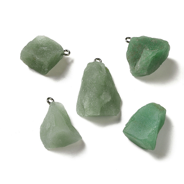 

PandaHall Raw Rough Natural Green Aventurine Pendants, Nuggets Charms, with Platinum Plated Iron Loops, 21~34.5x15~25.5x10~17mm, Hole: 2mm...