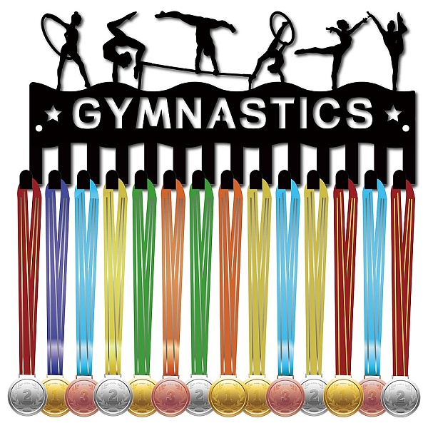 

PandaHall CREATCABIN Gymnastics Medal Holder Display Medal Hanger Rack Sports Metal Hanging Awards Iron Small Mount Decor With 14 Hooks for...