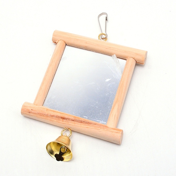 

PandaHall Natural Wood Hanging Bird Mirror, Bird Cage Mirror, Parrot Double Side Mirror, Rectangle, Bisque, 17.5cm Wood Rectangle Orange