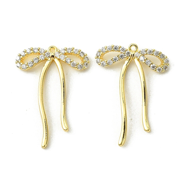 

PandaHall Brass Micro Pave Cubic Zirconia Pendants, Bowknot, Real 18K Gold Plated, 27.5x19.5x2.5mm, Hole: 1mm Brass+Cubic Zirconia Bowknot..., Clear