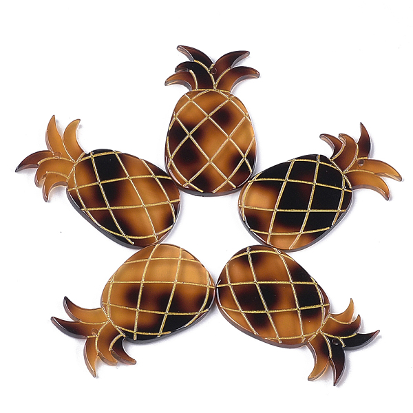 

PandaHall Cellulose Acetate(Resin) Pendants, Tortoiseshell Pattern, Pineapple, Chocolate, 41.5x24.5x2.5mm, Hole: 1.5mm Cellulose Acetate..., Brown