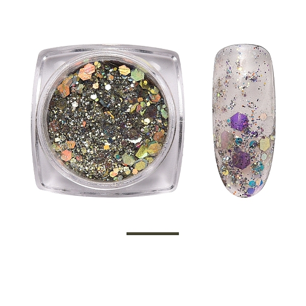 

PandaHall Shining Nail Art Glitter, Manicure Sequins and Shining Powder, DIY Sparkly Paillette Tips Nail, Olive Drab, 1~3x1~3mm Plastic...