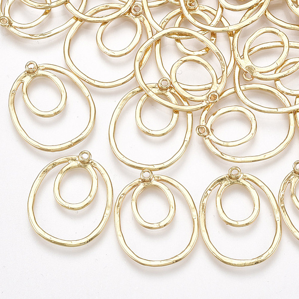 

PandaHall Brass Filigree Pendants, Oval, Real 18K Gold Plated, 22x18x2mm, Hole: 1mm Brass Oval