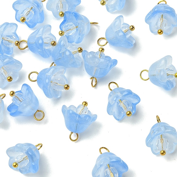 20Pcs Glass Acrylic Flower Pendants