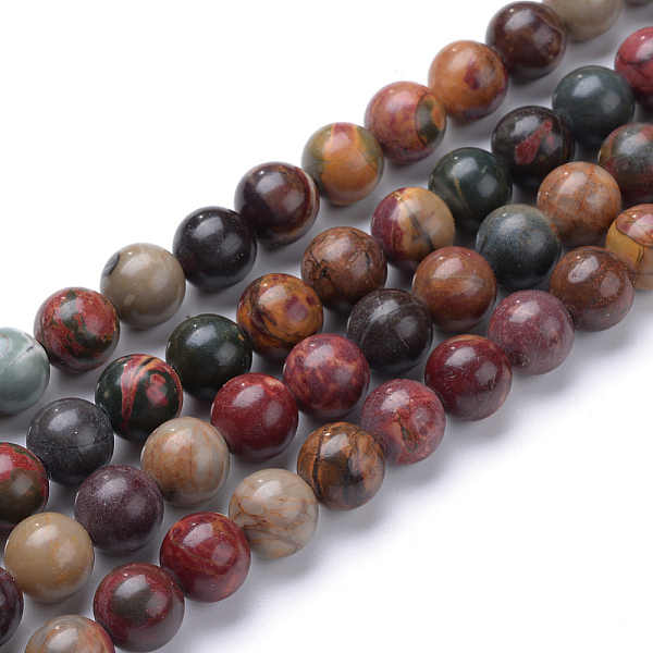 

PandaHall Natural Picasso Stone/Picasso Jasper Beads Strands, Round, 6mm, Hole: 1mm, about 59~61pcs/strand, 15.2~15.3 inch Picasso Jasper...