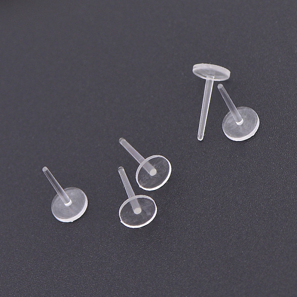 

PandaHall Plastic Flat Round Stud Earring Findings, Clear, 6mm, pin: 1mm Plastic Flat Round Clear