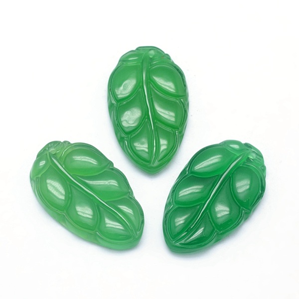 

PandaHall Natural Green Agate Pendants, Leaf, 29x17x4mm, Hole: 1mm Natural Agate Leaf