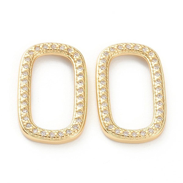 

PandaHall Brass Micro Pave Cubic Zirconia Linking Rings, for Necklaces Making, Clear, Rectangle, Real 18K Gold Plated, 19x11.5x2mm, Inner...