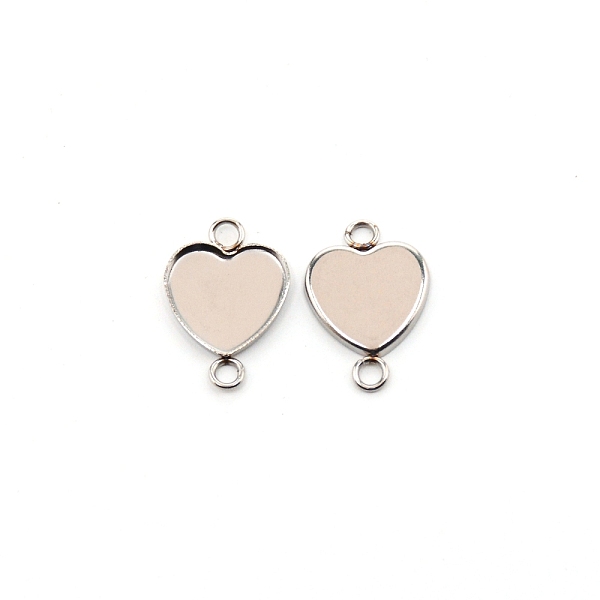 

PandaHall 304 Stainless Steel Link, Cabochon Connector Settings, Heart, Stainless Steel Color, 20x14x1.5mm, Hole: 2mm, tray: 13x13mm 304...