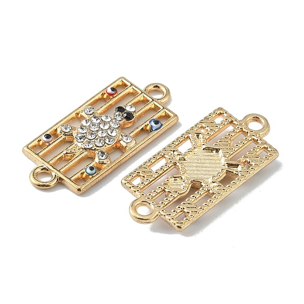 

PandaHall Alloy Rhinestone Connector Charms, Rectangle with Tortoise, Light Gold, Crystal, 26x11x2~2.5mm, Hole: 1.8mm Alloy..., Clear
