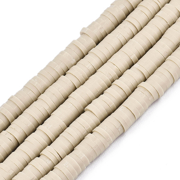 

PandaHall Flat Round Handmade Polymer Clay Bead Spacers, Pale Goldenrod, 4x1mm, Hole: 1mm, about 380~400pcs/strand, 17.7 inch Polymer Clay..., Yellow