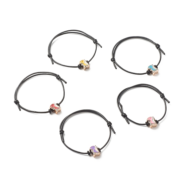 

PandaHall Dinosaur Acrylic Enamel Beads Adjustable Cord Bracelet for Teen Girl Women, Mixed Color, Inner Diameter: 1-7/8~3-3/8 inch..., Multicolor