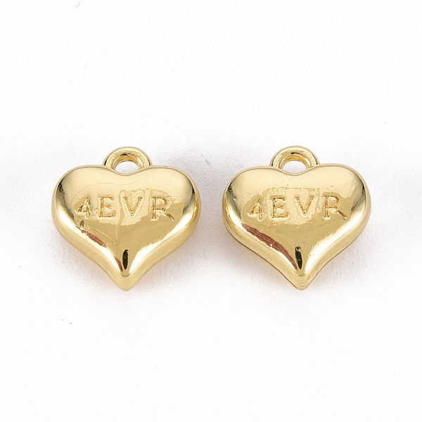 

PandaHall Rack Plating Alloy Charms, Cadmium Free & Lead Free, Heart with Word 4EVR, Light Gold, 10x10.5x4.5mm, Hole: 1.4mm Alloy Heart