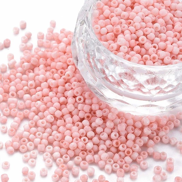 

PandaHall 13/0 Glass Seed Beads, Macaron Color, Round Hole, Round, Pink, 13/0, 2~2.3x1.5mm, Hole: 0.8mm, about 450g/bag Glass Pink