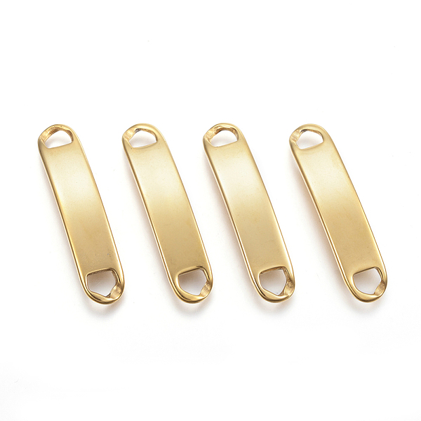 

PandaHall 304 Stainless Steel Bar Links connectors, Rectangle, Golden, 46x10x2mm, Hole: 6x5mm 304 Stainless Steel Rectangle