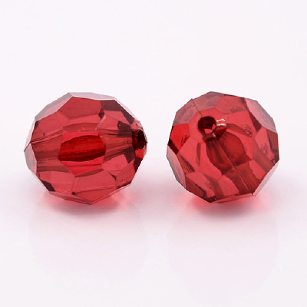 

PandaHall Transparent Acrylic Beads, Faceted, Round, Medium Violet Red, 12mm, hole: about 2mm, 450pcs/500g Acrylic Round