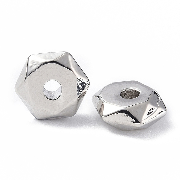 

PandaHall Brass Beads, Hexagon, Platinum, 7x6x2.5mm, Hole: 1.5mm Brass Hexagon