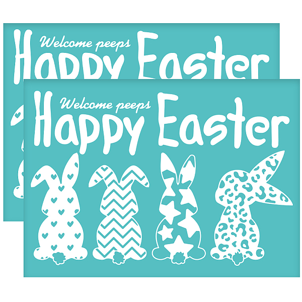 

PandaHall Self-Adhesive Silk Screen Printing Stencil, for Painting on Wood, DIY Decoration T-Shirt Fabric, Turquoise, Rabbit, 195x140mm..., Green