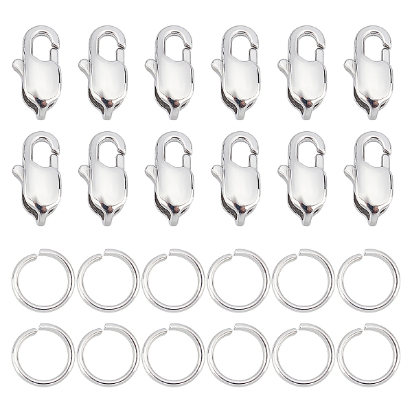 

PandaHall DICOSMETIC 20Pcs 316 Surgical Stainless Steel Lobster Claw Clasps, Manual Polishing, with 50Pcs Open Jump Rings, for Lobster Claw...