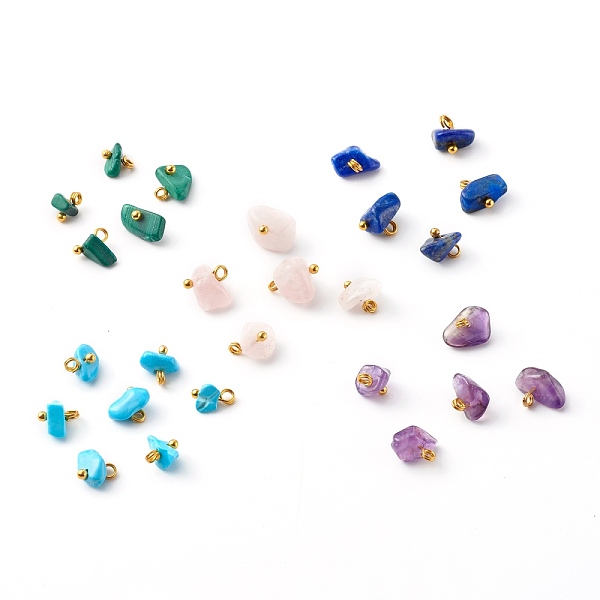 

PandaHall Natural Mixed Gemstone Pendants, with Golden Alloy Loops, Nuggets, 7~11x5~10.5x4~9mm, Hole: 2mm Mixed Stone Nuggets