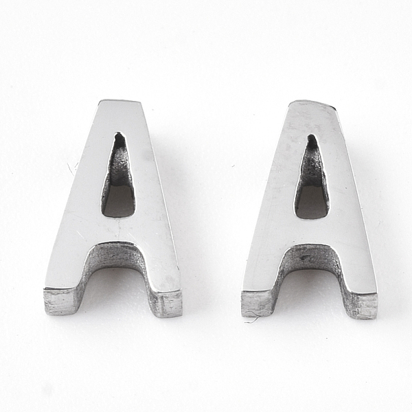 

PandaHall 201 Stainless Steel Charms, Stainless Steel Color, Letter.A, 8x5x3mm, Hole: 1.6mm 201 Stainless Steel Letter