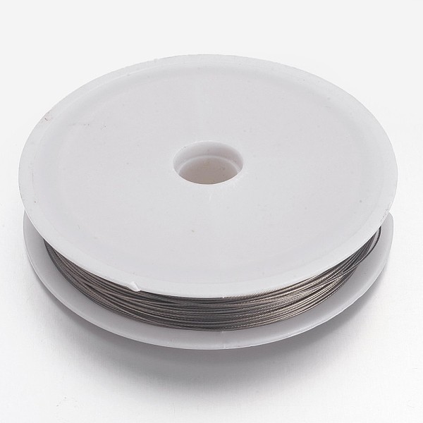 

PandaHall Original Color(Raw) Tail Wire, Nylon-coated Stainless Steel, Raw, 0.5mm, about 114.82 Feet(35m)/roll Stainless Steel Round Gray