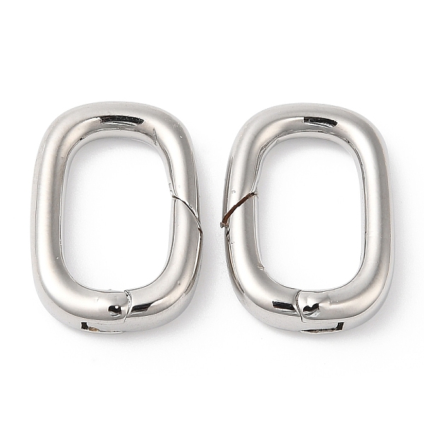 

PandaHall Brass Spring Gate Rings, Oval, Cadmium Free & Lead Free, Long-Lasting Plated, Platinum, 18x12.5x4mm Brass