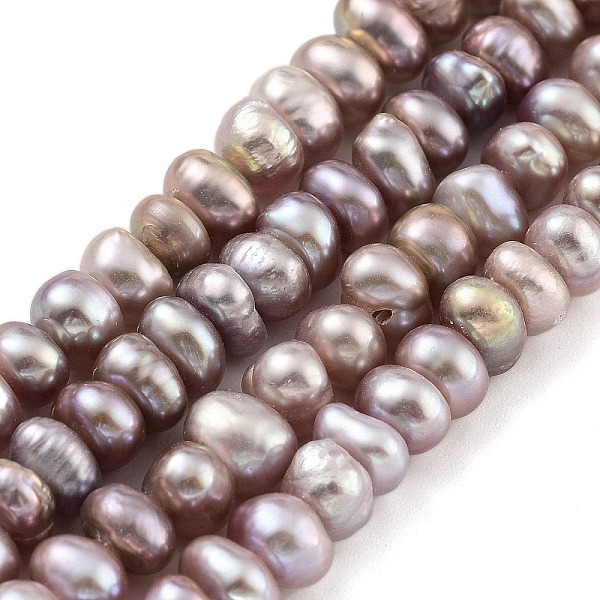 

PandaHall Natural Cultured Freshwater Pearl Beads Strands, Grade 3A+, Rondelle, Rosy Brown, 5~5.5mm, Hole: 0.7mm, about 43pcs/strand, 7.09~...