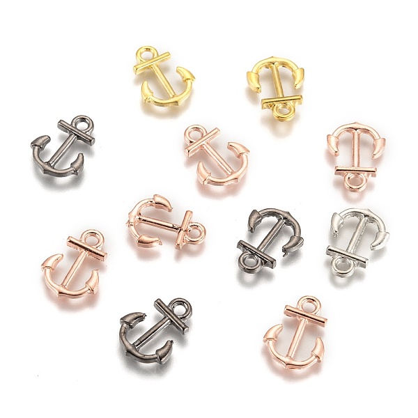 

PandaHall Anchor Brass Pendants, Mixed Color, 16x11.5x1.8mm, Hole: 2mm Brass Anchor & Helm
