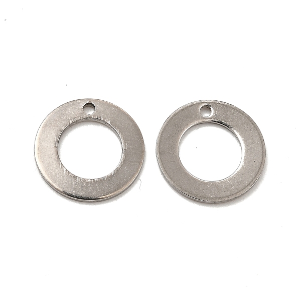 

PandaHall 201 Stainless Steel Pendants, Ring Charm, Stainless Steel Color, 12x0.5mm, Hole: 1.2mm 201 Stainless Steel Ring