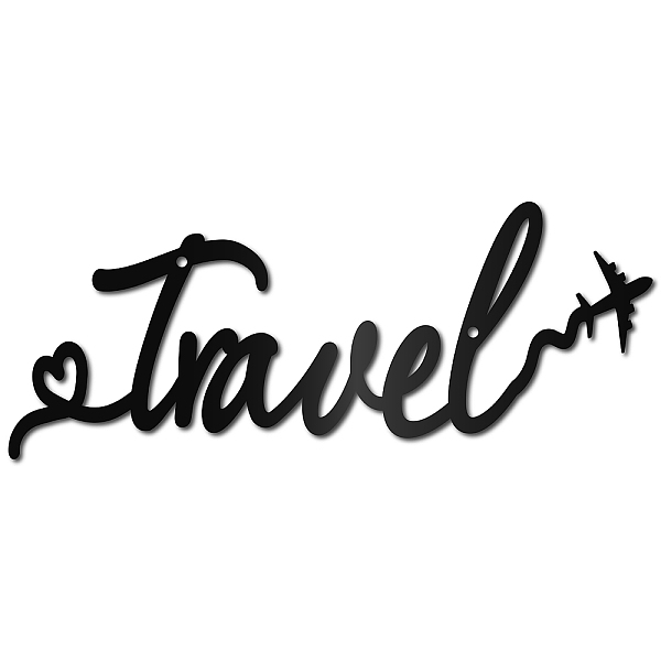 

PandaHall Iron Wall Signs, Metal Art Wall Decoration, for Living Room, Home, Office, Garden, Kitchen, Hotel, Balcony, 120x300x1mm, Hole: 8mm..., Black