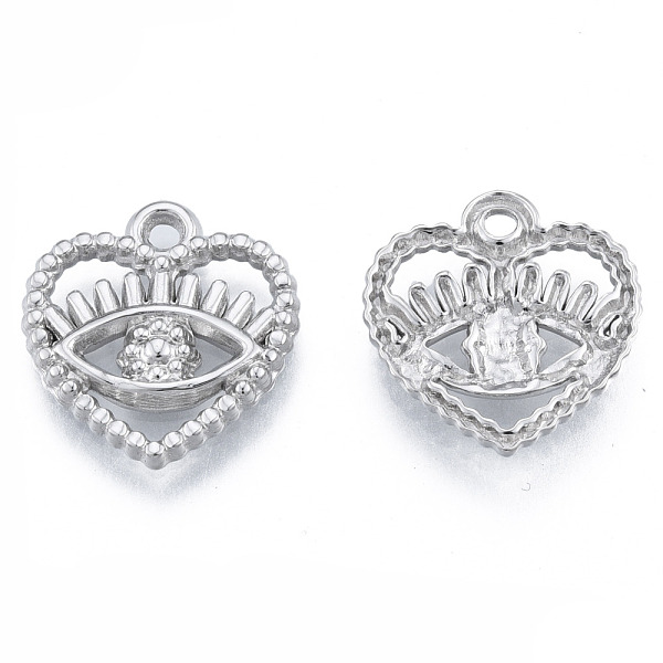 

PandaHall 304 Stainless Steel Pendants, Heart with Eye, Stainless Steel Color, 16.5x15.5x2mm, Hole: 1.6mm 304 Stainless Steel Heart