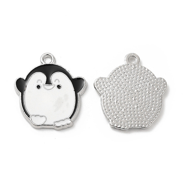 

PandaHall Alloy Enamel Pendants, Penguin Charms, Platinum, Black, 21.5x18.5x1.5mm, Hole: 1.6~1.8mm Alloy+Enamel Penguin Black