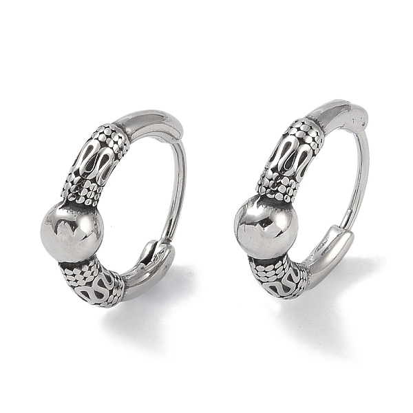 

PandaHall 316 Surgical Stainless Steel Hoop Earrings, Ring, Antique Silver, 15x4.5mm 316 Surgical Stainless Steel Ring