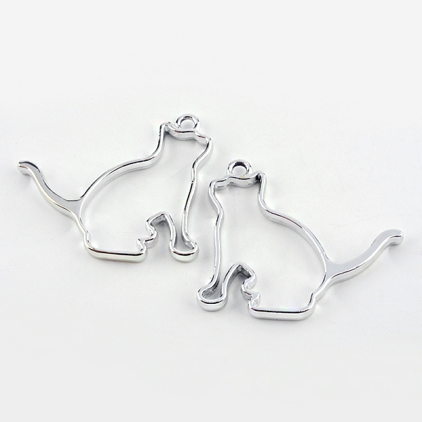 

PandaHall Rack Plating Alloy Kitten Open Back Bezel Pendants, for DIY UV Resin, Epoxy Resin, Pressed Flower Jewelry, Cat, Cadmium Free &...