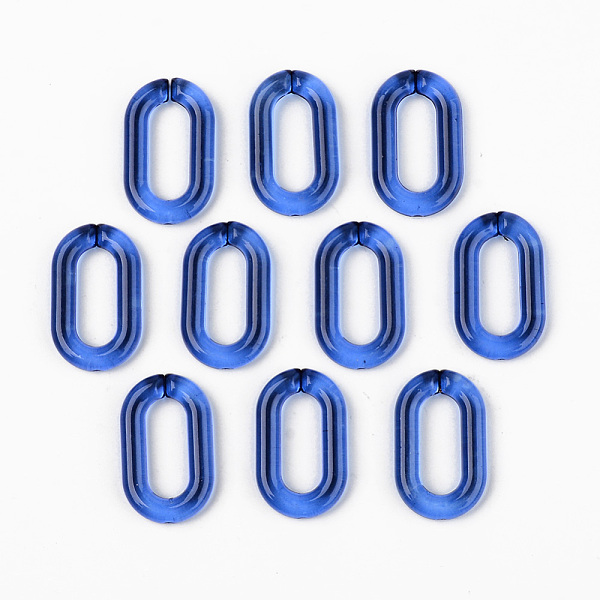 

PandaHall Transparent Acrylic Linking Rings, Quick Link Connectors, for Cable Chains Making, Unwelded, Oval, Blue, 27x16.5x4.5mm, Inner...