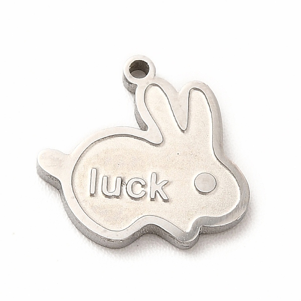 

PandaHall 304 Stainless Steel Pendant Enamel Settings, Rabbit with Word Luck, Stainless Steel Color, 11x12x1mm, Hole: 1mm 304 Stainless...