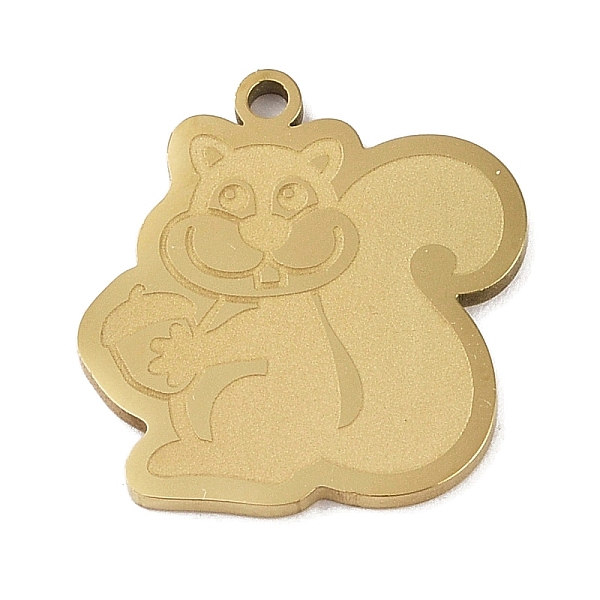 

PandaHall 304 Stainless Steel Pendants, Squirrel Charm, Golden, 21.5x20x1.5mm, Hole: 1mm 304 Stainless Steel Squirrel
