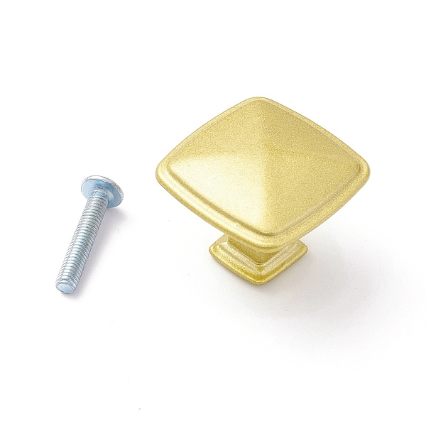 PandaHall Zinc Alloy Square Cabinet Door Knobs, Kitchen Drawer Pulls Cabinet Handles, with Iron Screws, for Dresser Drawers, Matte Gold...