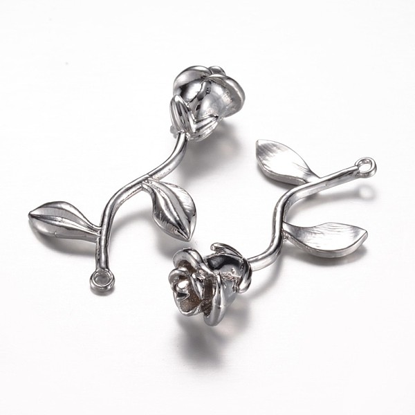 

PandaHall Long-Lasting Plated Brass Pendants, Rose, Cadmium Free & Nickel Free & Lead Free, Real Platinum Plated, 39x22.5x9mm, Hole: 1.5mm...