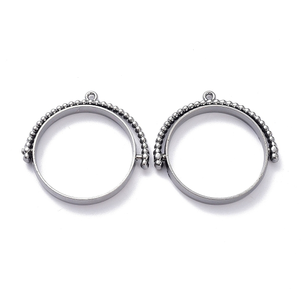 

PandaHall Alloy Open Back Bezel Pendants, Rotating Pendants, for DIY UV Resin, Epoxy Resin, Pressed Flower Jewelry, Ring, Gunmetal...