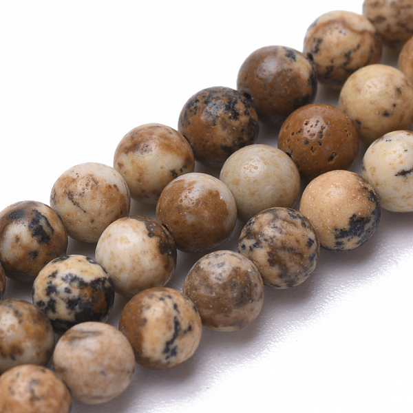 

PandaHall Natural Picture Jasper Beads Strands, Round, 3mm, Hole: 0.5mm, about 130pcs/strand, 16.3 inch Picture Jasper Round