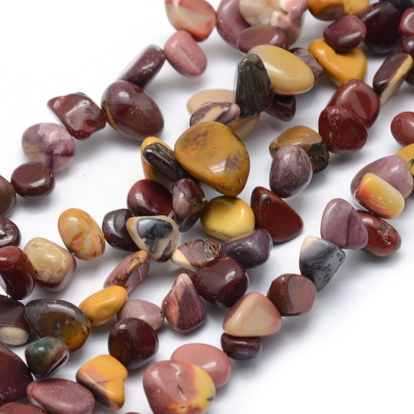 

PandaHall Natural Mookaite Beads Strands, Chip, 11~22x8~11x4~10mm, Hole: 1mm, 15.3 inch(39cm) Mookaite Chip