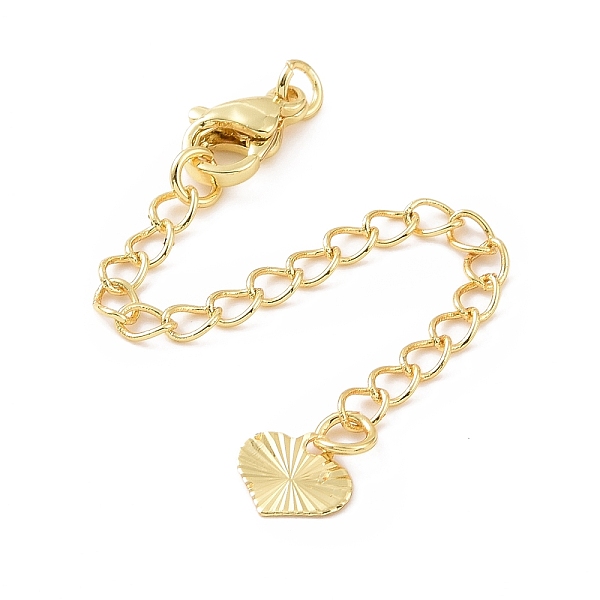 

PandaHall Brass Chain Extender, with 304 Stainless Steel Lobster Claw Clasps, Cadmium Free & Lead Free, Heart, Light Gold, 15mm, Ring: 4x1mm...