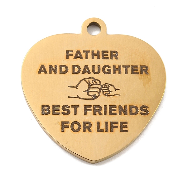 

PandaHall Vacuum Plating 201 Stainless Steel Pendants, Friends Theme Message Charms, Heart with Word Charms, Real 18K Gold Plated...